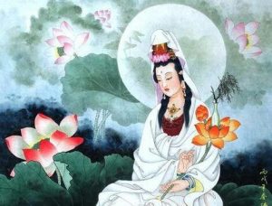 Quan Yin, also spelled Guanyin or Kuan Yin, is a bodhisattva in East Asian Buddhism, particularly revered in Chinese Buddhism. A beautiful painting of the goddess